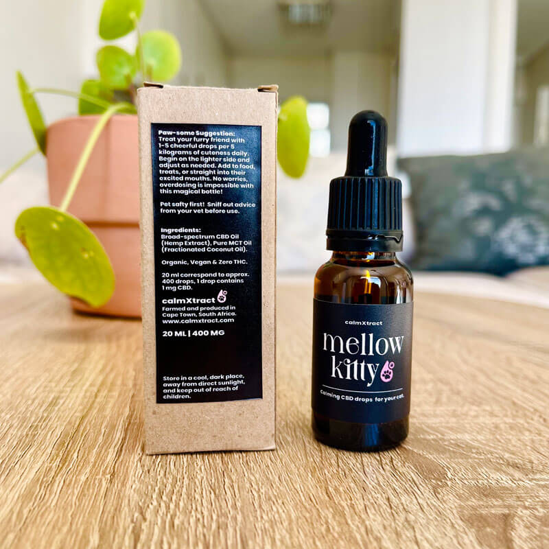 Organic pet CBD for calming cats – Mellow Kitty by calmXtract